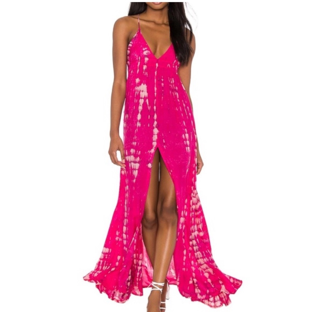 Tiare Hawaii Pink Tie-Dye Slip Dress